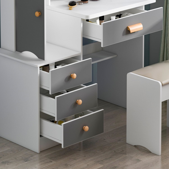 caldion-coiffeuse-avec-grand-miroir-coulissant,breau-coiffeuse-avec-tabouret-table-de-maquillage-avec-4-tiroirs,gris-135-x-36-x-90-cm