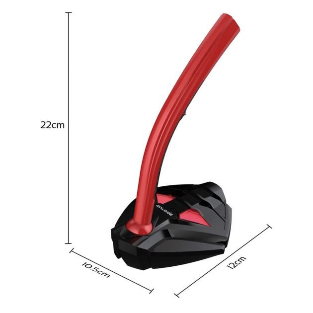 microphone-de-bureau-promate---support-de-microphone-numérique-professionnel-jack-3,5-mm-avec-cou-réglable-pour-tous-appareils---enregistrement-audio---rouge