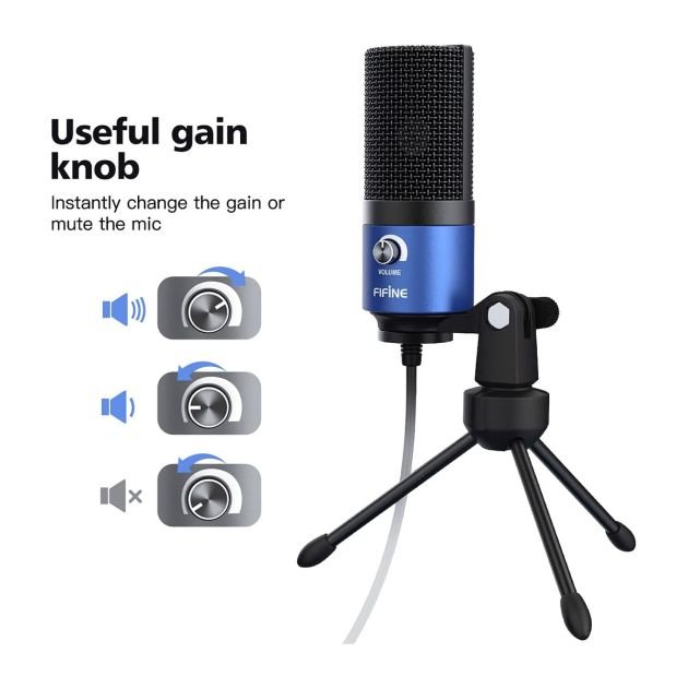 microphone-à-condensateur-en-métal--fifine-usb--k669b-pour-l'enregistrement-des-voix---bleu