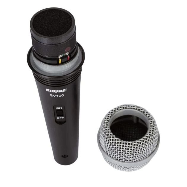 microphone-vocal-à-main-dynamique-cardioïde-shure-sv100---pour-les-direct-et-le-karaoké,-noir
