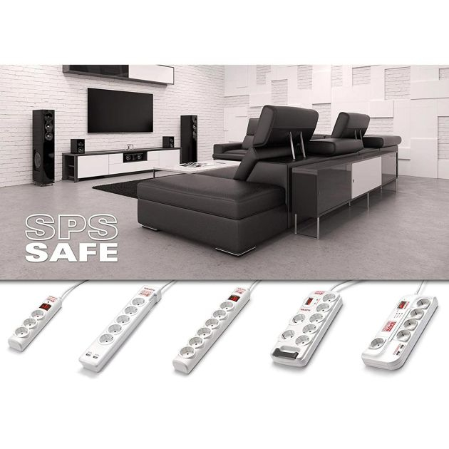 rallonge-sps-safe-6---salicru---prise-parafoudre---6-prise---protection-surtension---12-mois