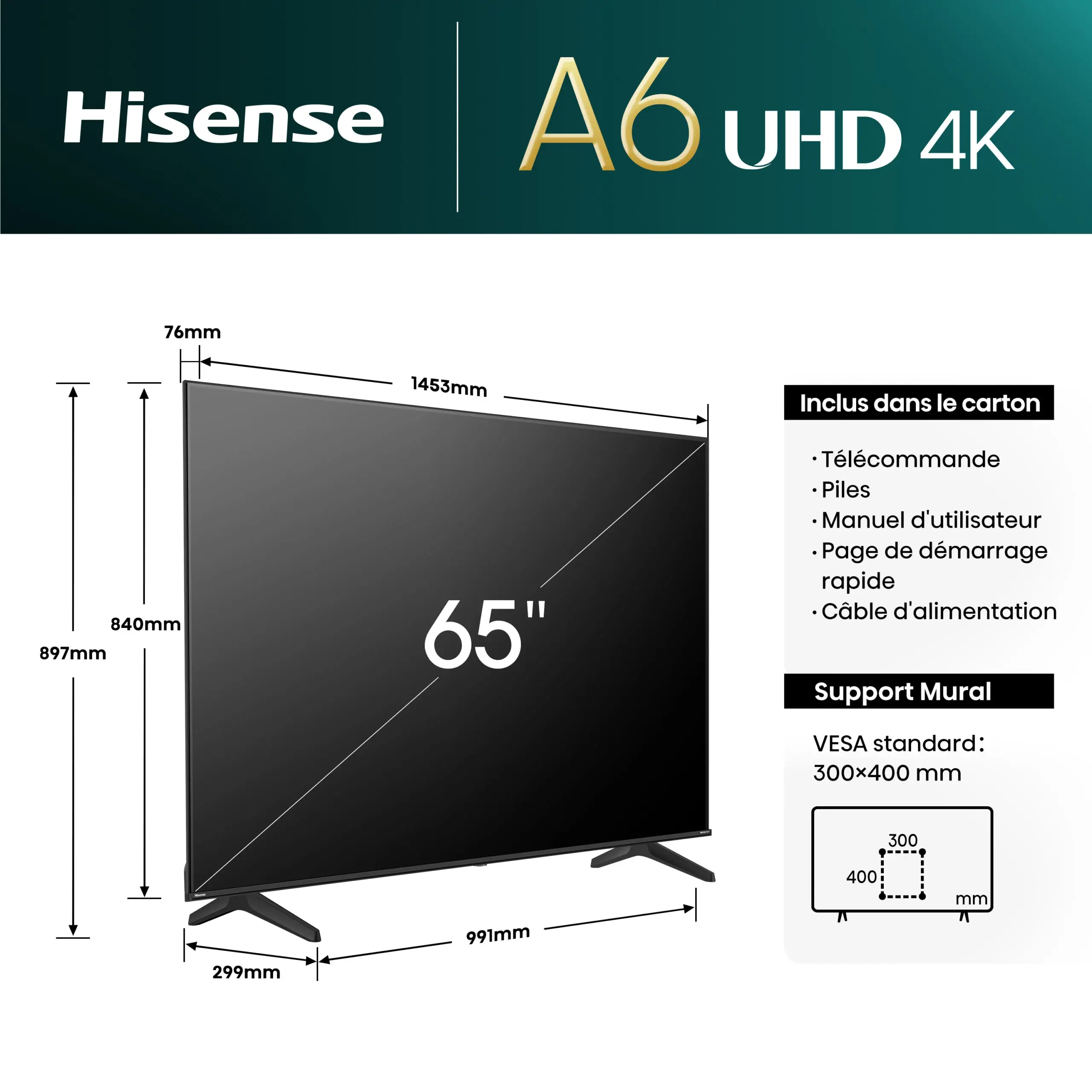 tv-smart-65a6n-hisense-65-pouces-4k-6-mois-de-garantie