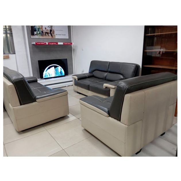salon-en-deux-tons---6-places---simili-cuir-et-daim---blanc/gris