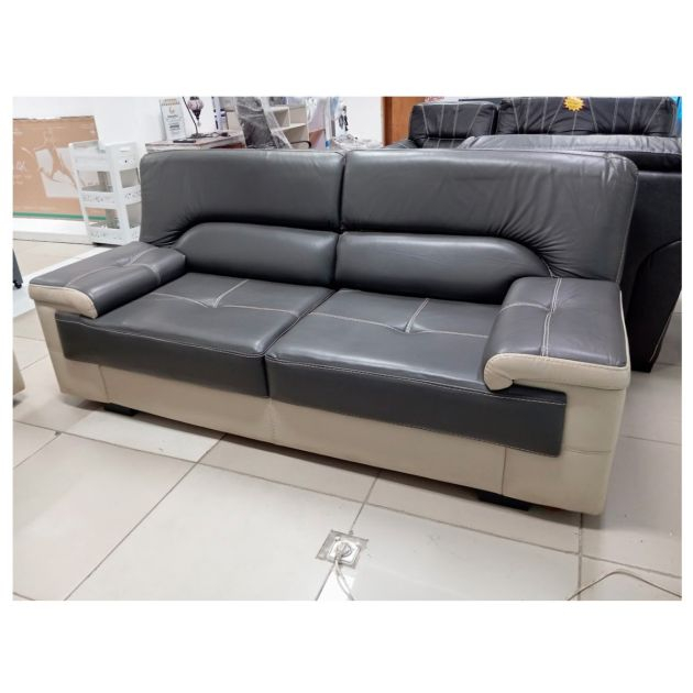 salon-en-deux-tons---6-places---simili-cuir-et-daim---blanc/gris