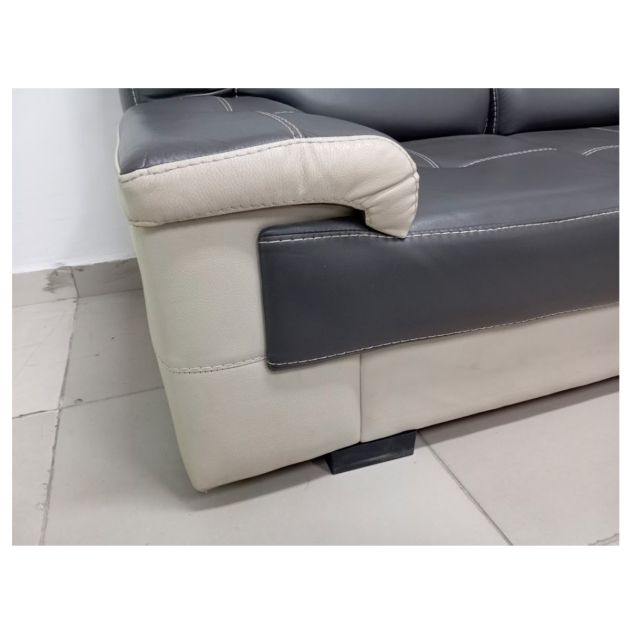 salon-en-deux-tons---6-places---simili-cuir-et-daim---blanc/gris