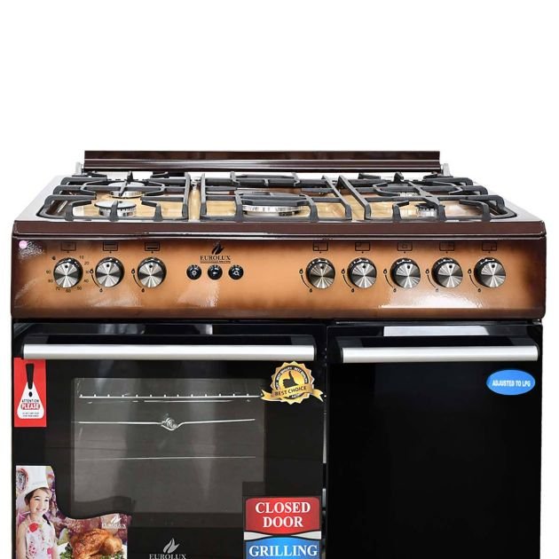cuisinière-à-gaz-5-feux-automatique---erolux---trendy-maron---60-x-90---four-et-porte-bouteille-à-gaz---bois---garantie-06-mois