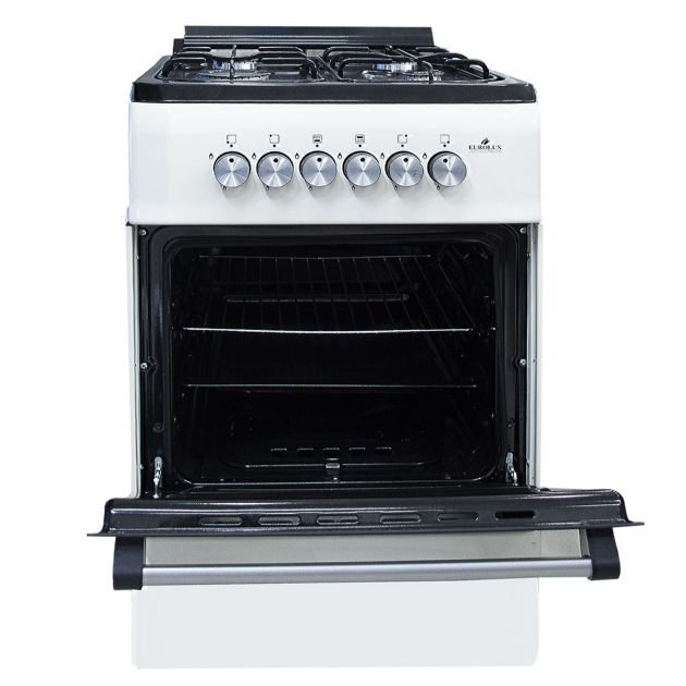 cuisinière-à-gaz-eurolux---classic---4-feux---50-x-55-cm---blanc-cream---four-en-haut-et-en-bas---6-mois-de-garantie