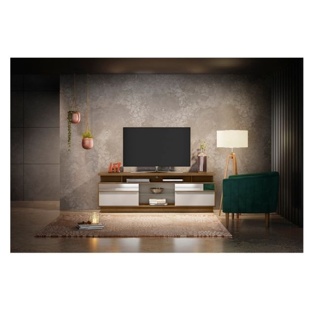meuble-tv---recife---ln210323---pour-televiseur-jusqu'à-70-pouces---marron-et-blanc
