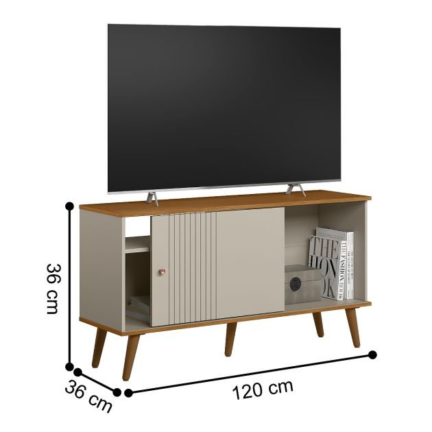 meuble-tv---jusqu'à-50-pouces-avec-porte-rainurée---mt-3056---nature-blanc-cassé