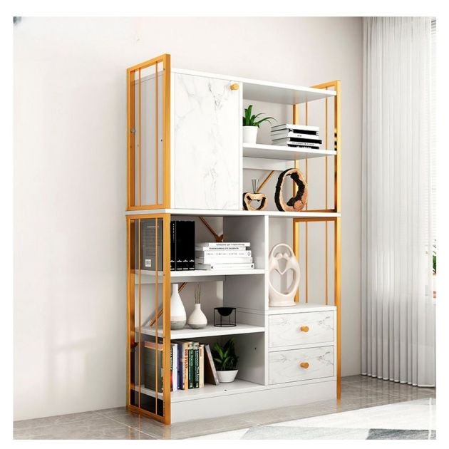 armoire-à-vernis-à-ongles-avec-porte-coulissante---3-étagères---3-compartiments---blanc