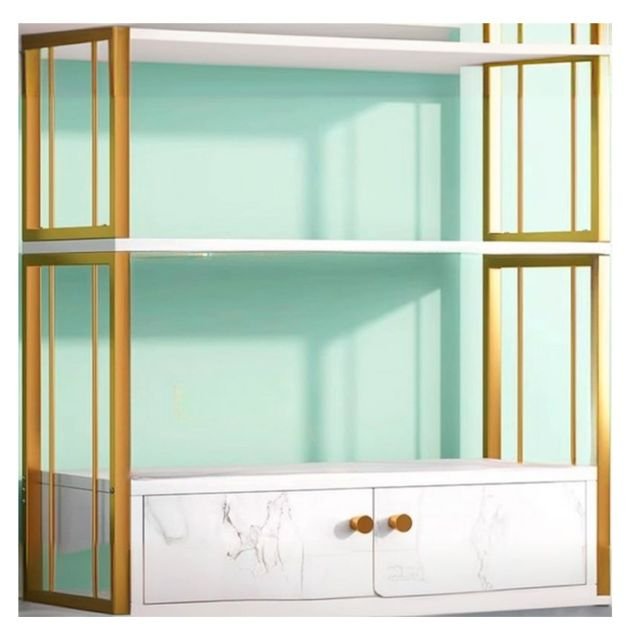 armoire-à-vernis-à-ongles-avec-porte-coulissante---3-étagères---3-compartiments---blanc