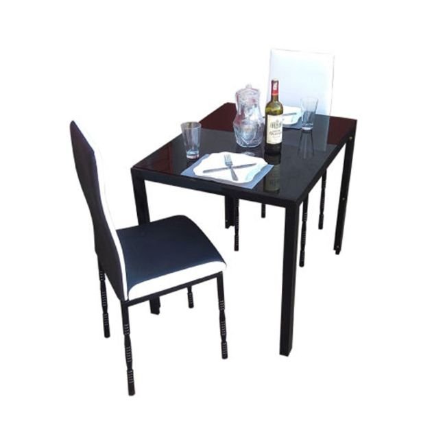 salle-à-manger-contemporaine-02-places---2bwb---verre/-métal---noir/blanc