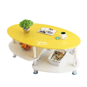 table-basse-jaune-avec-bout-de-pied-rond-noir