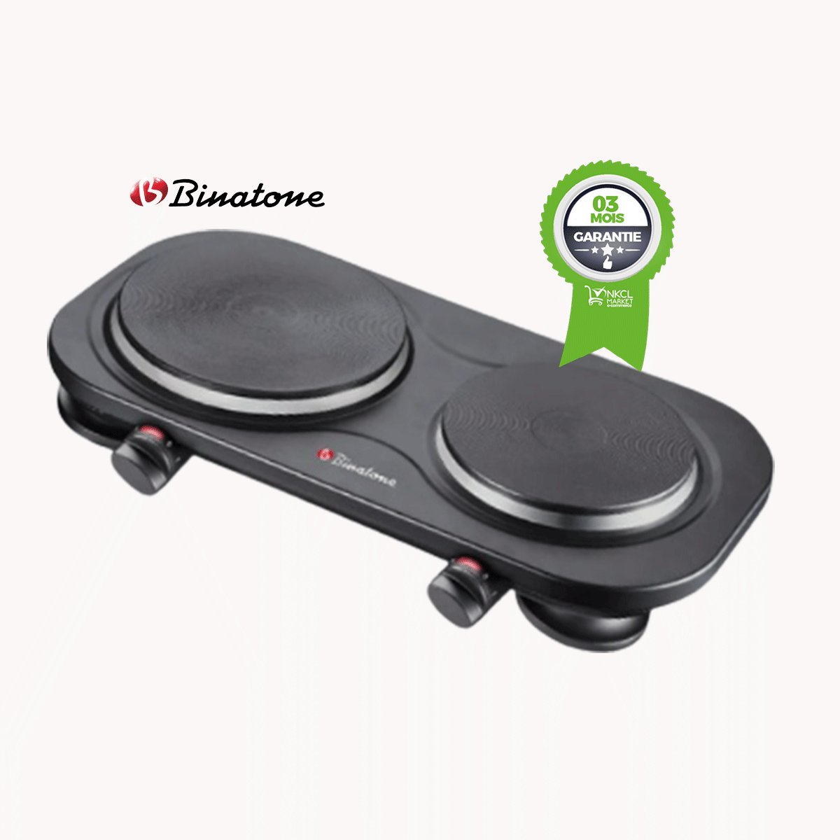 plaque-de-cuisson-électrique---binatone---ecp-210---2-foyers---2500w---noir---3-mois-de-garantie