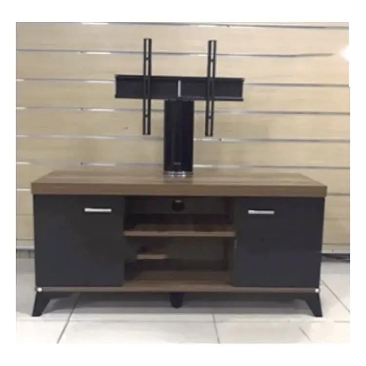 meuble-tv-+-support---orion---pc2-120---bois-traité--vitrée---noir---marron