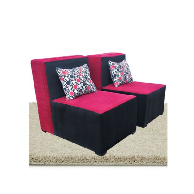 canapé-modulable-kizo---2-places---100%-velours---rose