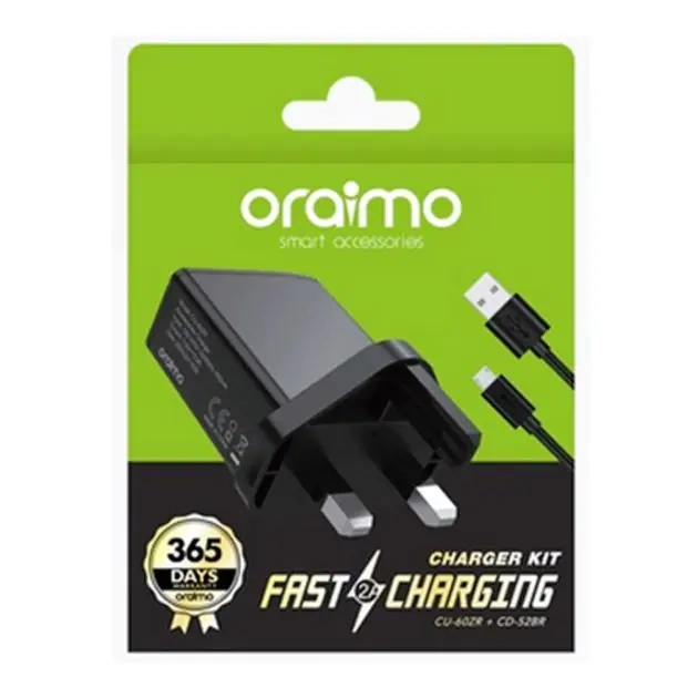 chargeur-rapide-oraimo-cl60zr---avec-câble-usb-2.0-vers-micro-b---1m---6-mois