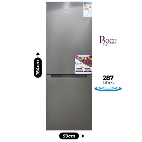 réfrigérateur-combiné---roch---rfr-370-db-l---287-litres---gris---garantie-6-mois