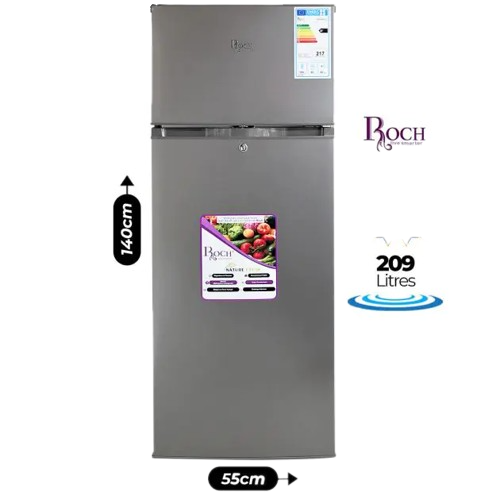 réfrigérateur-double-battant---roch---rfr-260-dt-l---209-litres---gris---garantie-6-mois