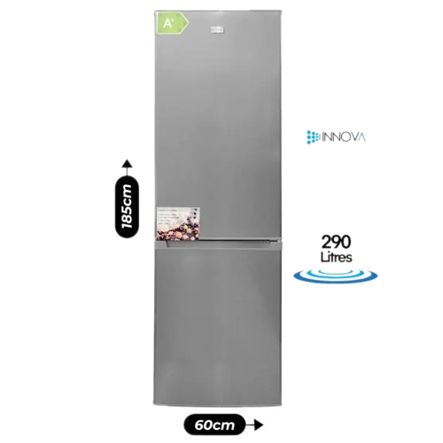 réfrigérateur-combi-innova---in-479---290-l---avec-3-étagères-de-rangement---gris---garantie-6-mois