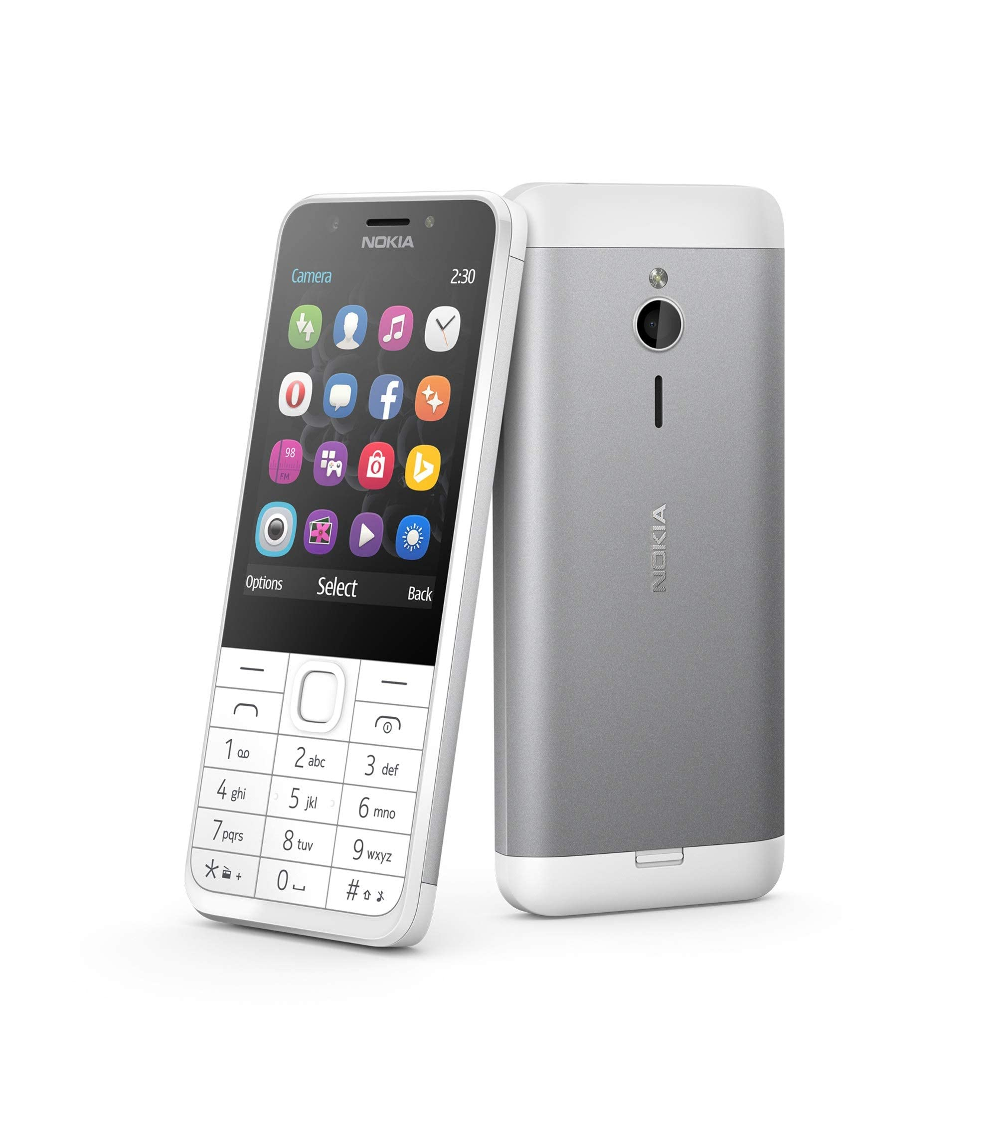 téléphone-nokia-230---16mo-ram---1200-mah---2.8"---2mp|2mp---radio---2-sim---gris---12-mois