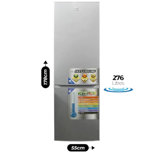 réfrigérateur-combine---osc-r375s-c---oscar---276l---gris---garantie-6-mois