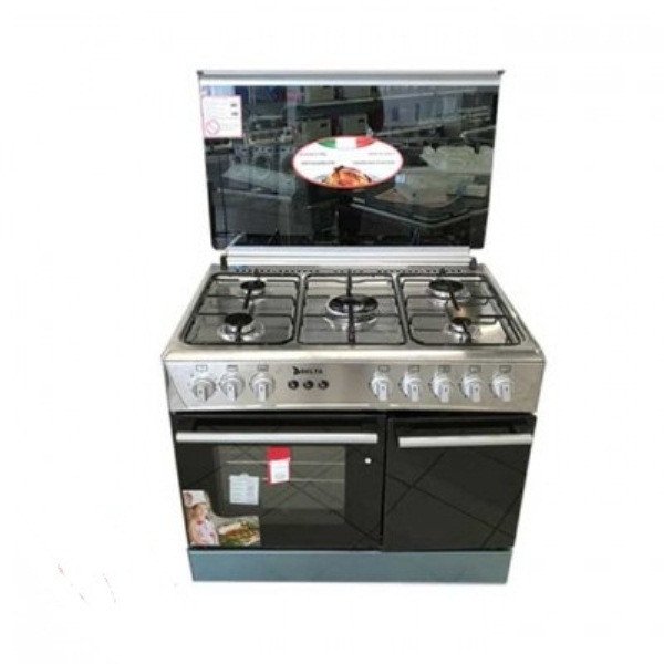 cuisinière-à-gaz---5-foyers---delta---60x90---inox/mat-black---shine-line-–-garantie-6-mois