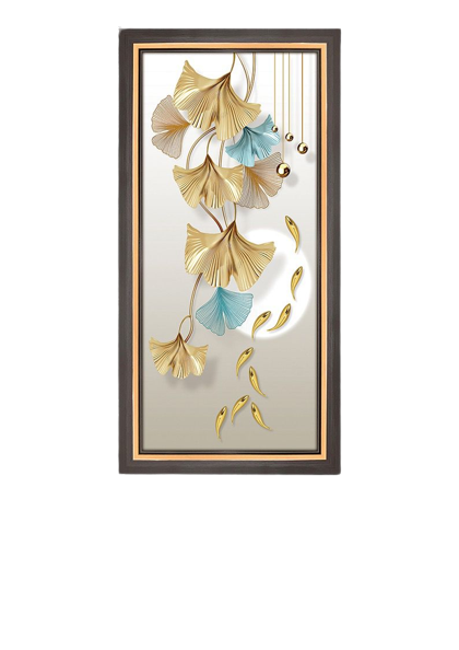 affiche-nordique-abstraite-de-feuille-de-poisson-doré,-plante-de-couloir