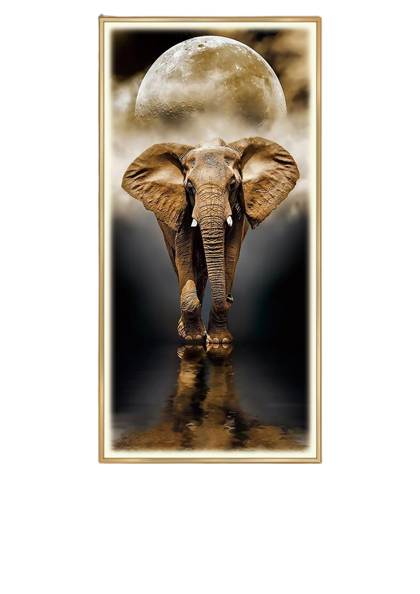 art-mural-en-mosaïque-d'éléphant,-broderie,-animal-créatif