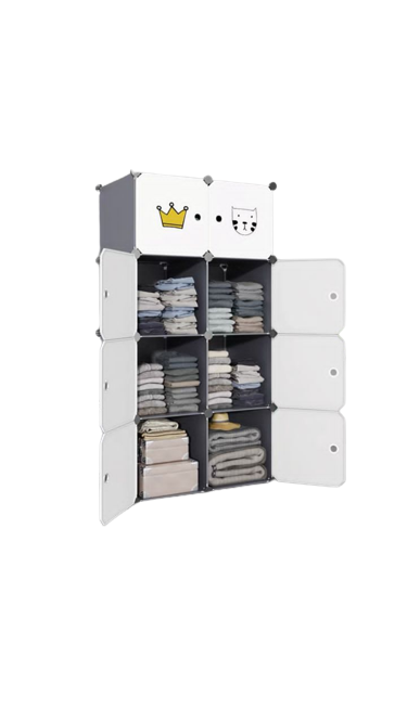 penderie-dÉmontable-(armoire-chambre-meuble-rangement)---blanc---noir.