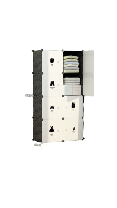 penderie-dÉmontable-(armoire-chambre-meuble-rangement)---blanc---noir.