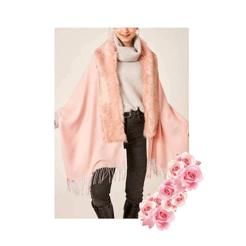echarpe-pour-femme-avec-fourrure---rose