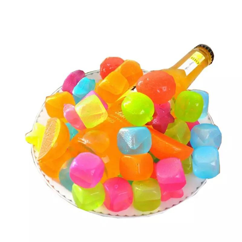 lot-de--glaçons-réutilisables-en-plastique-transparent-multicolore