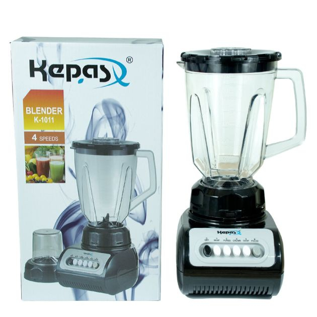 blender/mixeur-avec-contrôle-de-vitesses-multiples---kepas---k-1011---250w---1,5l---2-bols-plastique---noir---1-mois