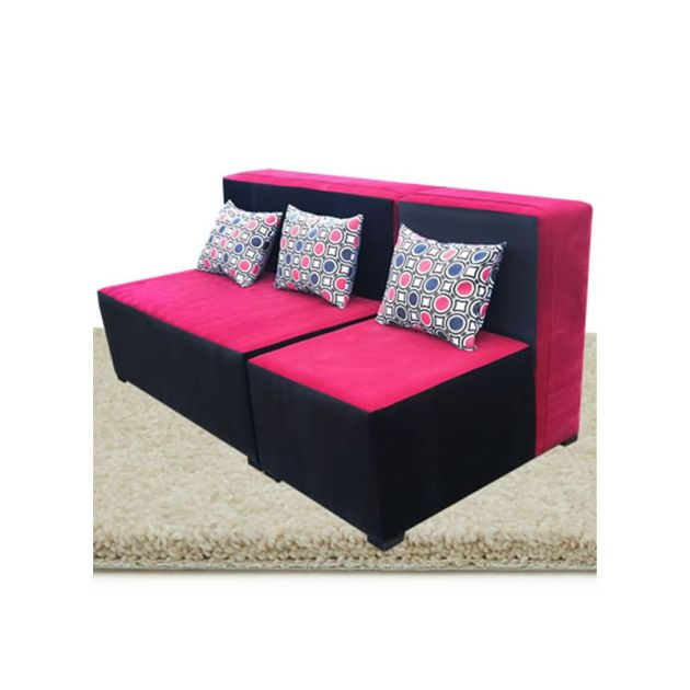 salon-kizo-moderne---100%-velours---très-confortable---noir/rose