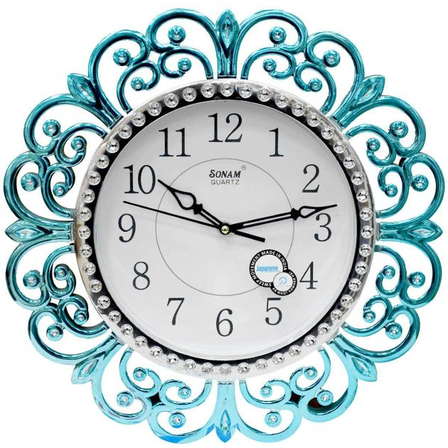 horloge-murale---sonam---forme-marbel---bleu