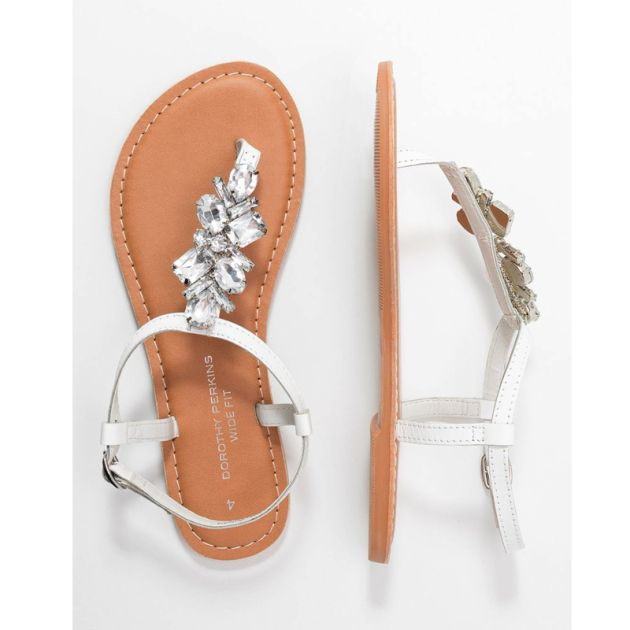 pied-nu-femme---sandale-blanche---cuir-avec-des-perles-sur-la-lanière-avant---37-et-38