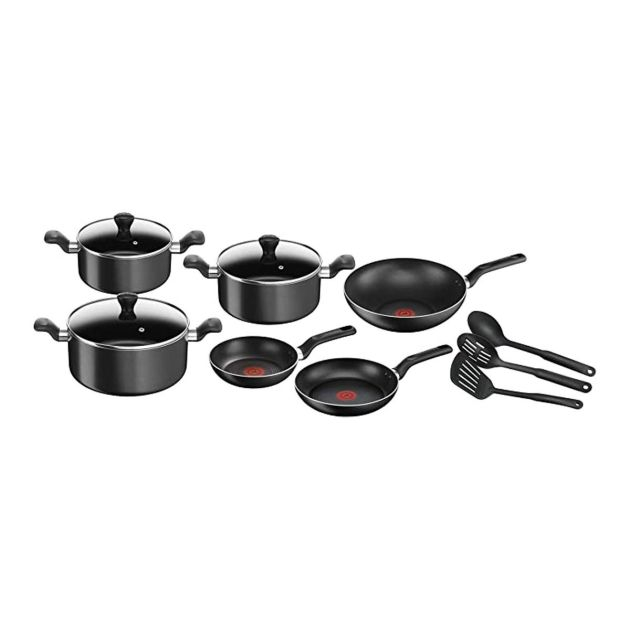 kit-de-cuisine-antiadhésif-super-cook---tefal---b459sc84---12-pièces---noir---3-mois