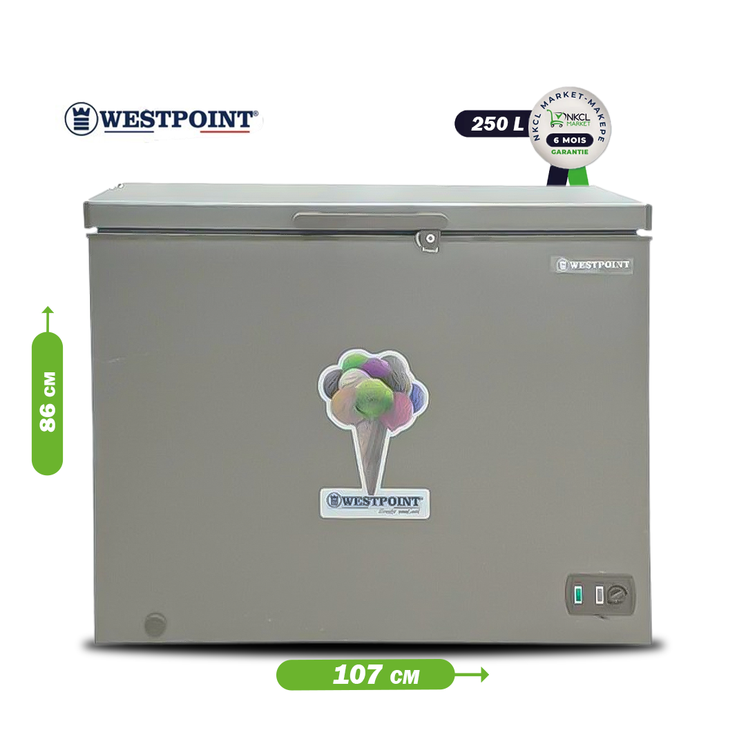 congélateur-coffre-westpoint---250-litres---wbl-2823,els---faible-bruit---standard-gris-foncé---garantie-6-mois