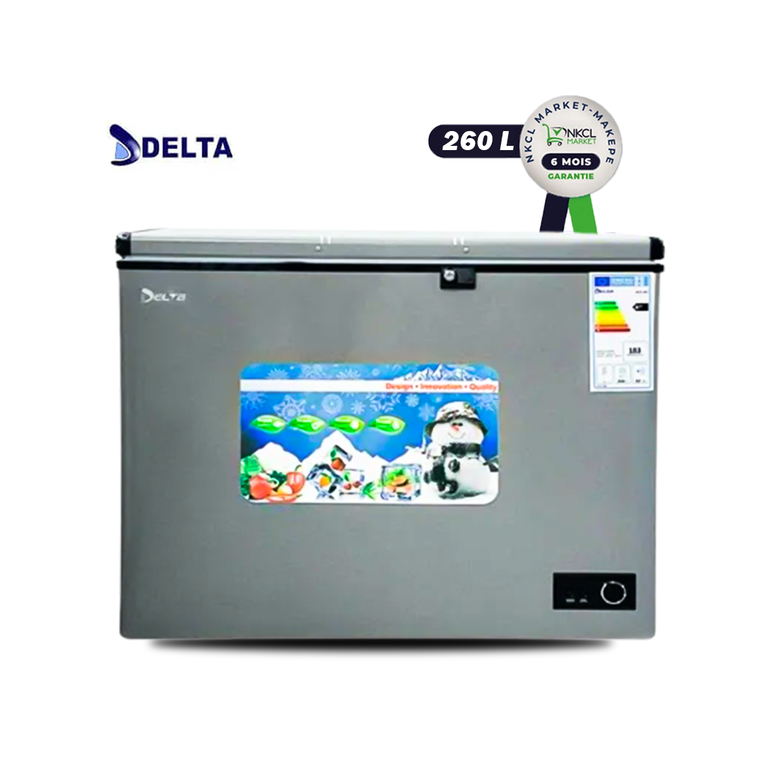 congélateur-coffre---delta--dcf-260---260-litres---gris---garantie-6-mois