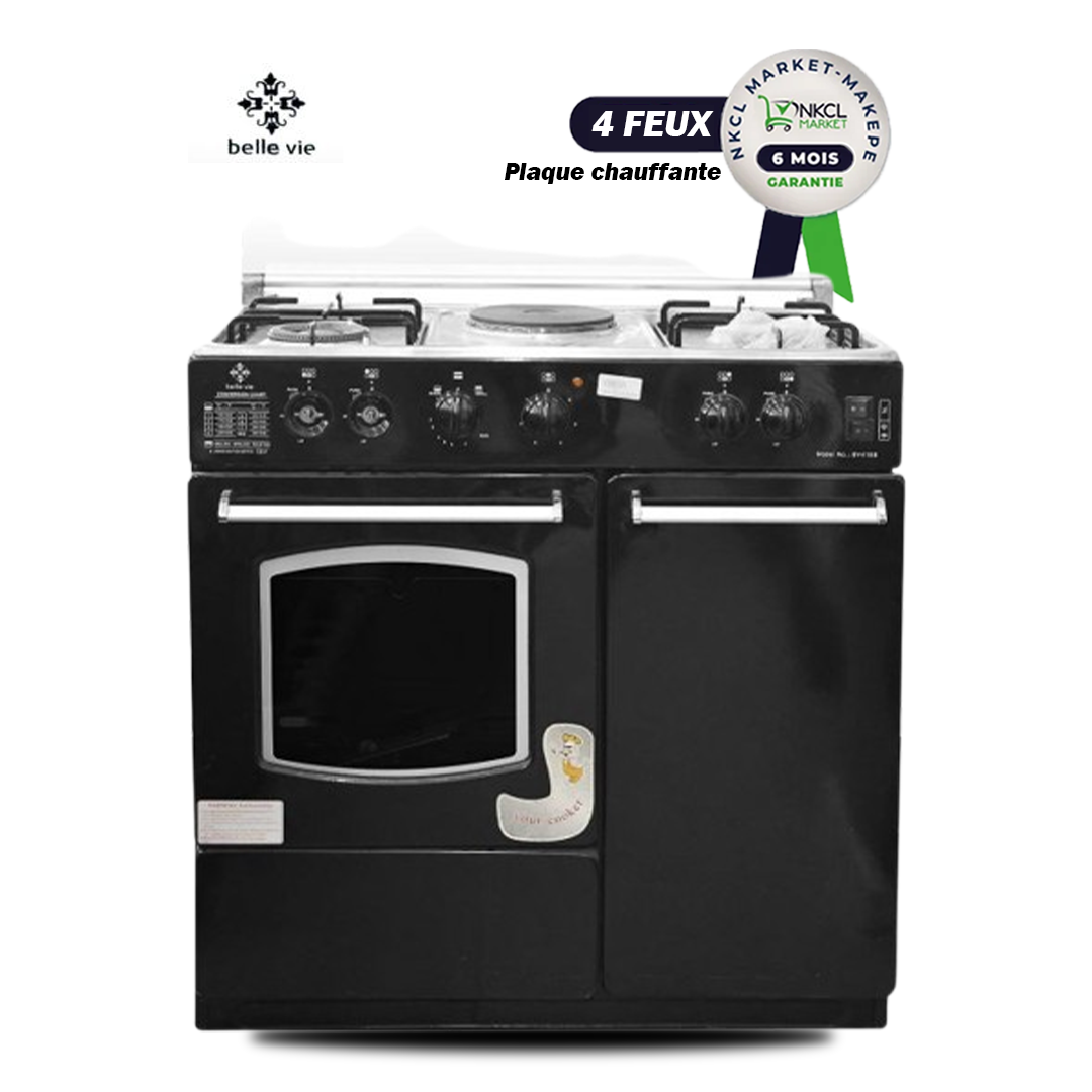 cuisinière-5-feux---belle-vie---50-x-90-cm---avec-port-bouteille-à-gaz---noir---garantie-de-6-mois