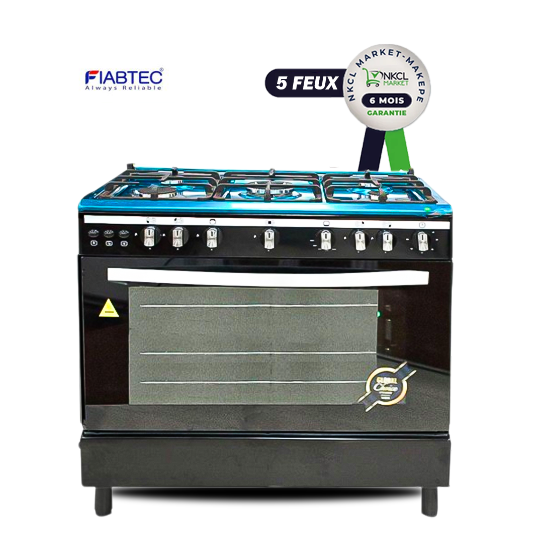 cuisinière-à-gaz-fiabtec---full-option---ft-f900-ss430-black---5-feux---60-x-90-cm---grand-four---noir---garantie-6-mois