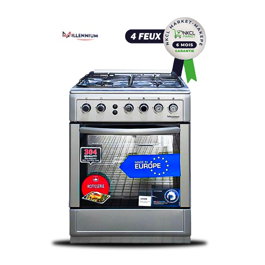 cuisinière-à-gaz---4-foyers---millennium---ft6402gbzm---60-x-60-cm---inox---garantie-6-mois