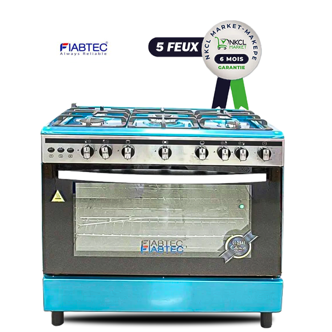 cuisinière-à-gaz-fiabtec---full-option---ft-f900-ss430-matt---5-feux---60-x-90-cm---grand-four---inox---garantie-6-mois