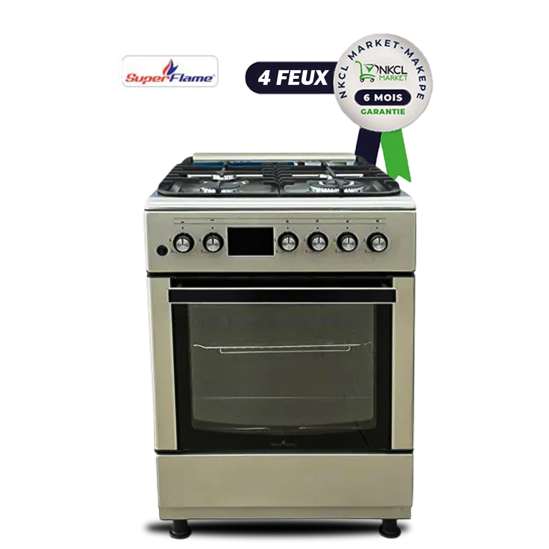 cuisinière-à-gaz---super-flame---toutes-options---4-feux---60-x-60-cm---sf-ff6402gbzg---avec-panneau-de-commande-numérique---inox---garantie-6-mois