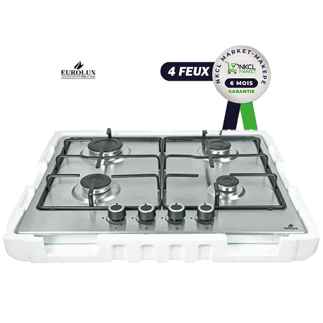plaque-de-cuisson-encastrable---eurolux---4-feux---allumage-Électrique---60-x-60-cm---inox---garantie-6-mois