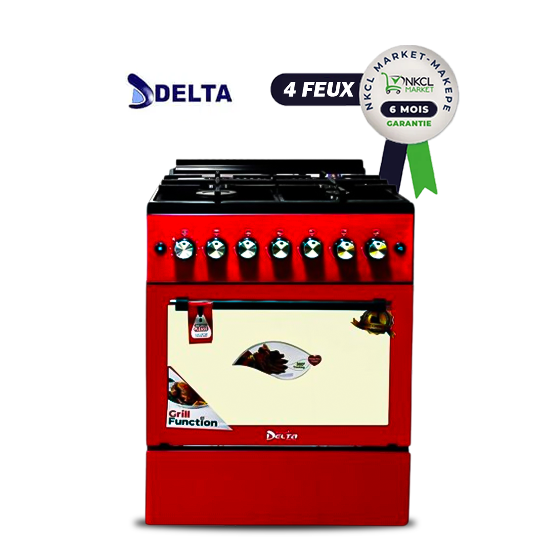 cuisinière-à-gaz---4-foyers---delta---60-x-60---trendy---rouge---6mois