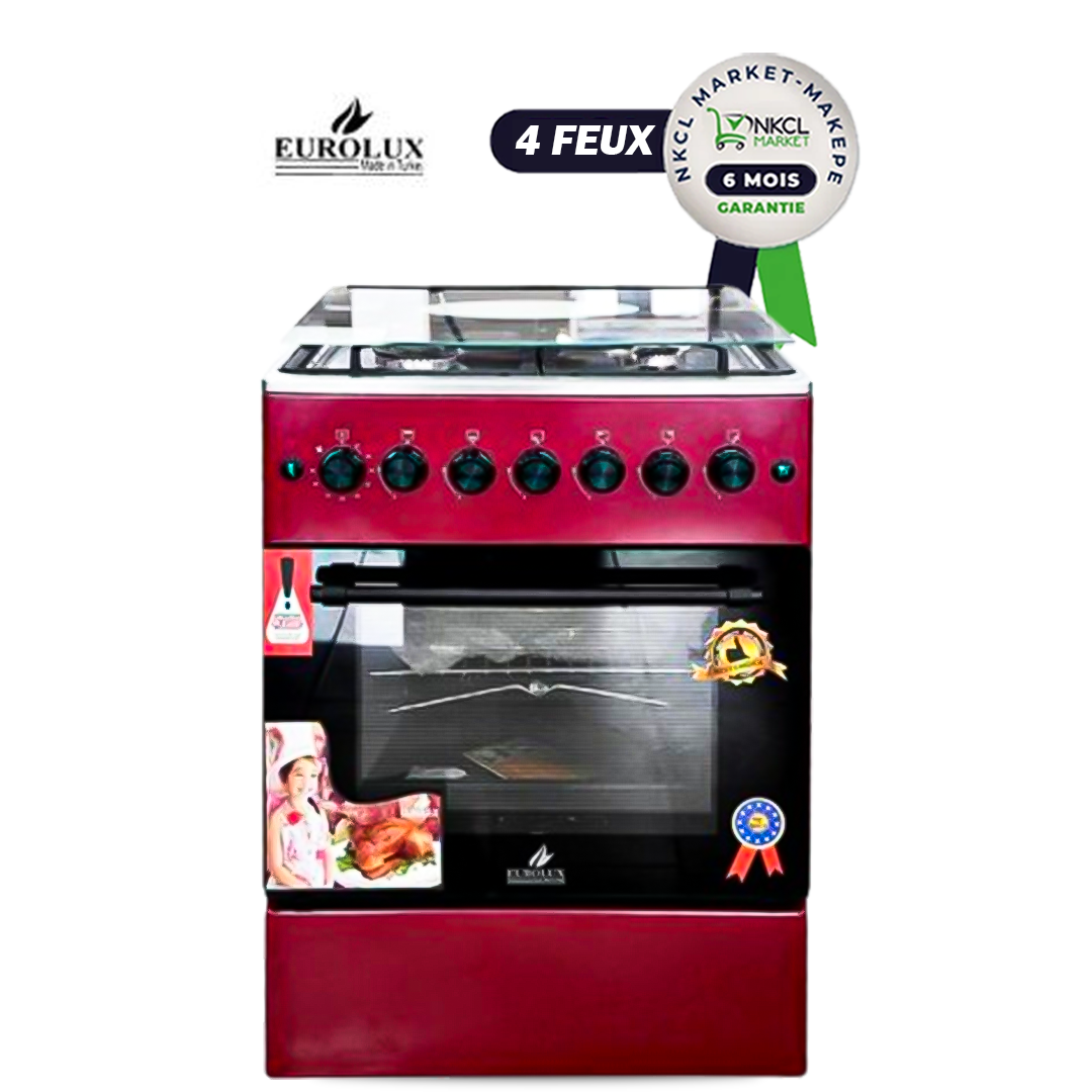 cuisinière-eurolux---eur.trendy---4-foyers-60-x-60---rouge-garantie-6-mois