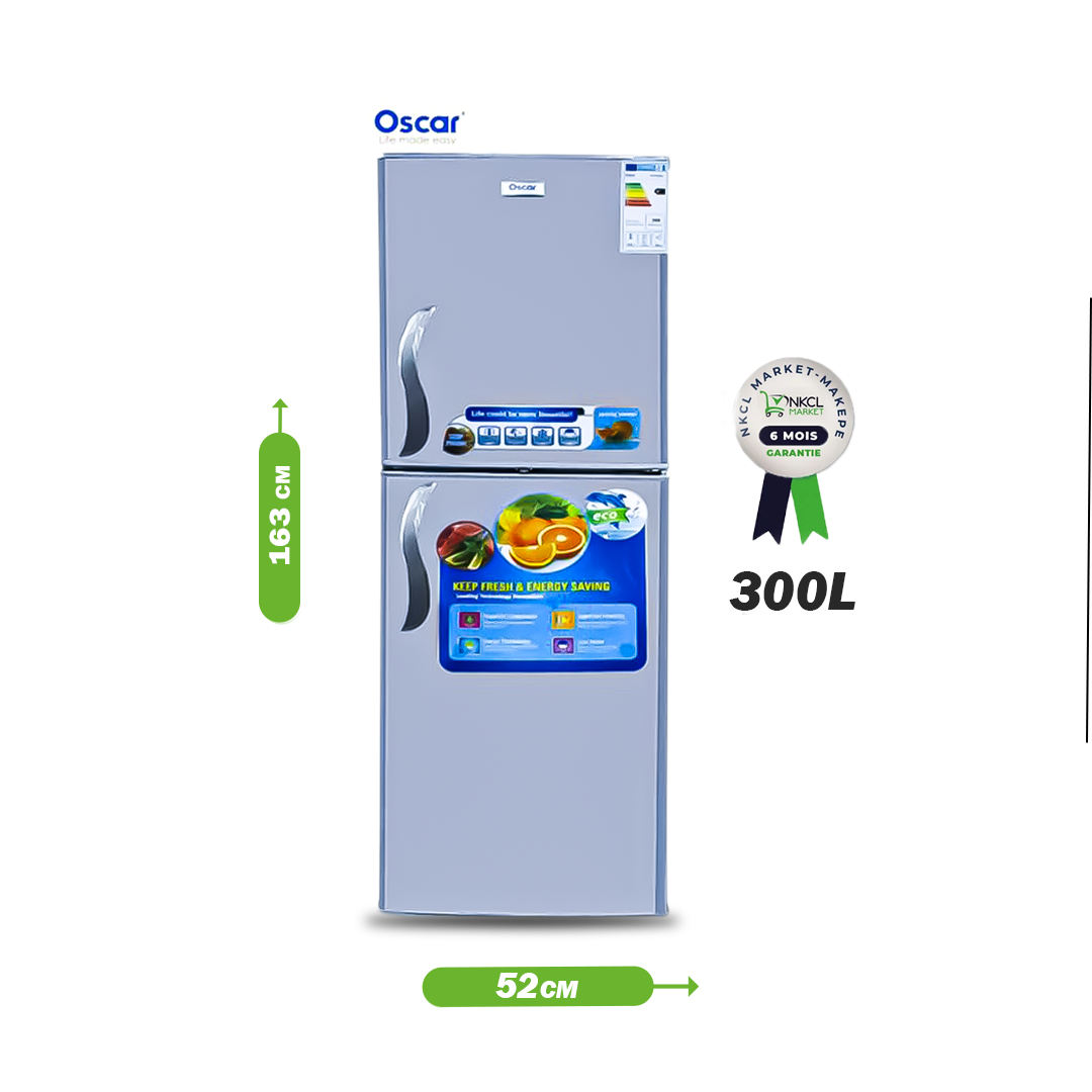 réfrigérateur-double-battant---oscar---300-litres---osc-300ss---classe-climatique-st/t---gris
