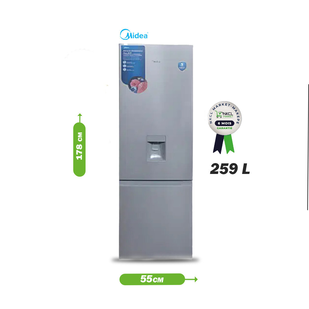 réfrigérateur-combiné---259-litres---midea---mdrb369gf02---gris---Économique-a+---garantie-6-mois